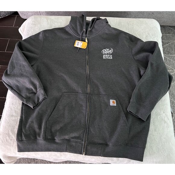 Carhartt Dr Pepper Zero Sugar Charcoal Full-Zip Hoodie 3XL Loose Fit Midweight - Picture 1 of 5
